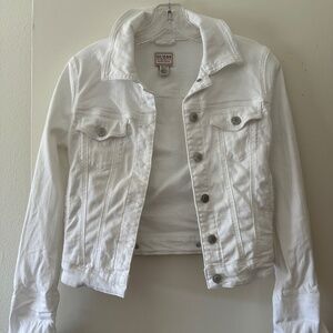 GUESS? White Denim Cropped Trucker Jacket Size XS